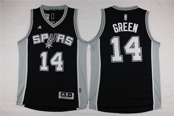 Men San Antonio Spurs 14 Green Black Adidas NBA Jerseys